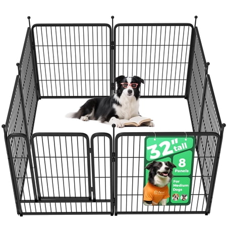 FXW Rollick Unleashed Dog Playpen for Indoor, Yard, RV Camping, 32 inch 8 Panels for Small and Medium Dogs¦Patented