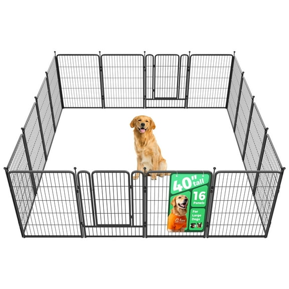 FXW Rollick Unleashed Dog Playpen for Indoor, Yard, RV Camping, 40 inch 16 Panels for Medium and Large Dogs│Patented