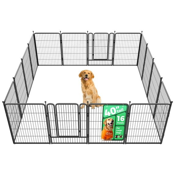 FXW Rollick Unleashed Dog Playpen for Indoor, Yard, RV Camping, 40 inch 16 Panels for Medium and Large Dogs│Patented