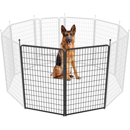 FXW Rollick Unleashed Dog Playpen for Indoor, Yard, RV Camping, 50 inch 2 Panels for Large Dogs, Black¦Patented
