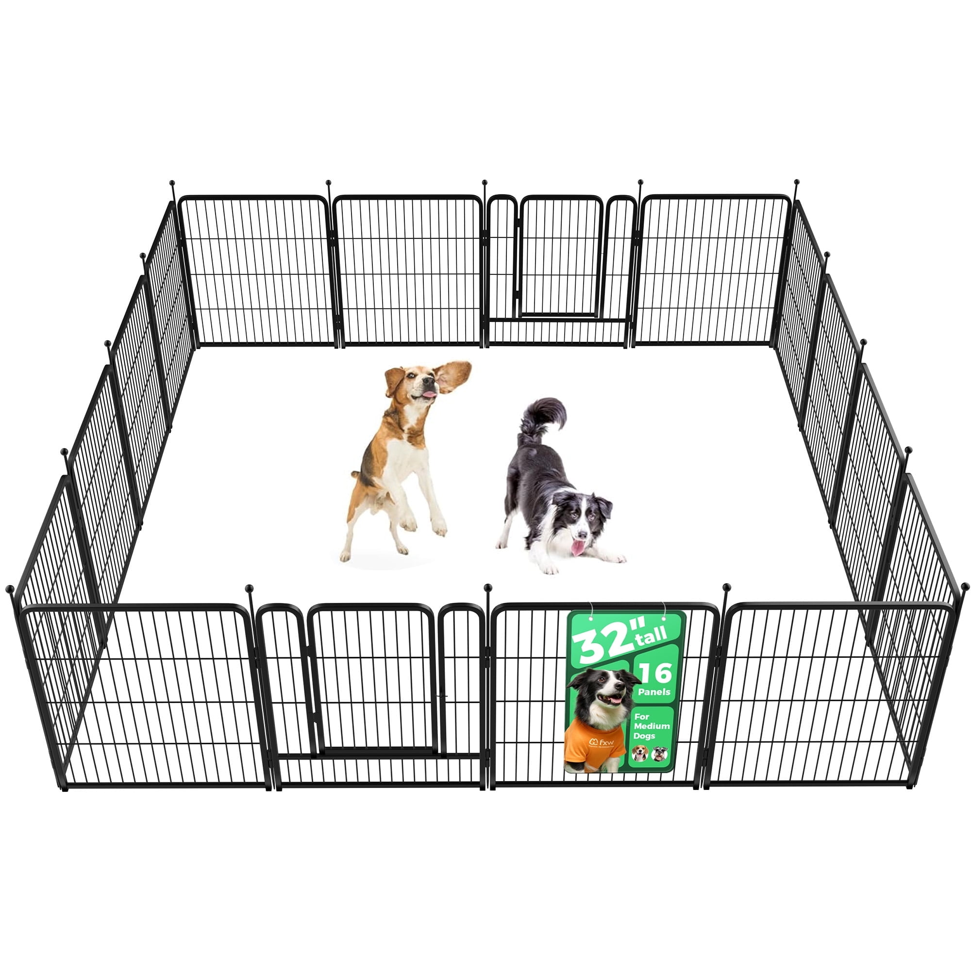 FXW Rollick Dog Playpen: Heavy-Duty 16 Panels, 32