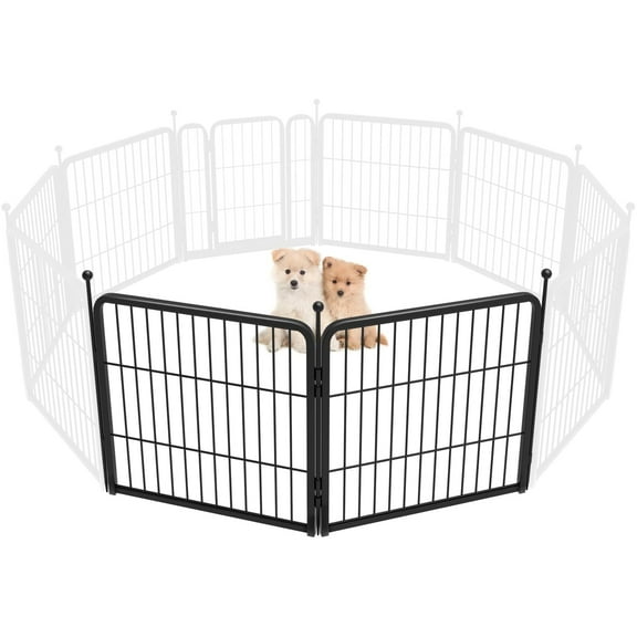 FXW Rollick Dog Playpen for Yard, RV Camping, 24 inch 2 Panels for Puppy and Small Dogs│Patented, Black