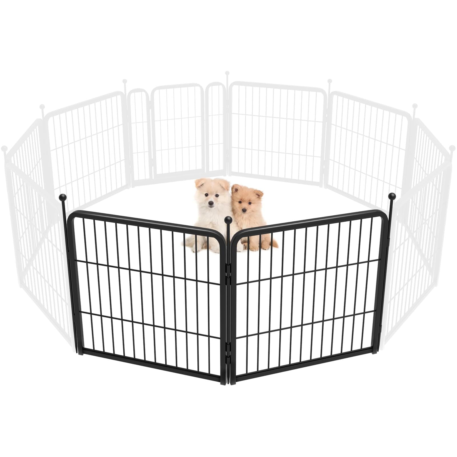 FXW Rollick Dog Playpen for Yard, RV Camping, 24 inch 4 Panels for Puppy and Small Dogs│Patented, Black
