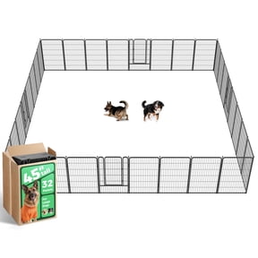 FXW Rollick Unleashed Dog Playpen for Indoor, Yard, RV Camping, 45 inch 32 Panels for Large Dogs, Black│Patented