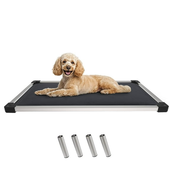 FXW TitanNest Chew-Proof Elevated Dog Bed, Raised Cot for Indoor/Outdoor/Camping Use, Durable & Washable Padded Pet Bed for Small Dogs, 35.0" L x 22.0" W x 4.5" H, Black