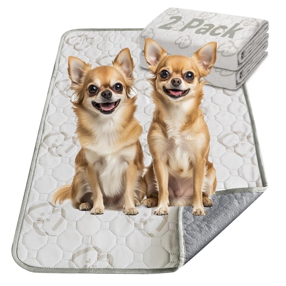 FXW Washable Pee Pads for Dogs, Super Absorbent Puppy Pads for Cages and Crates, 23" x 17", 2 Packs, Rectangle
