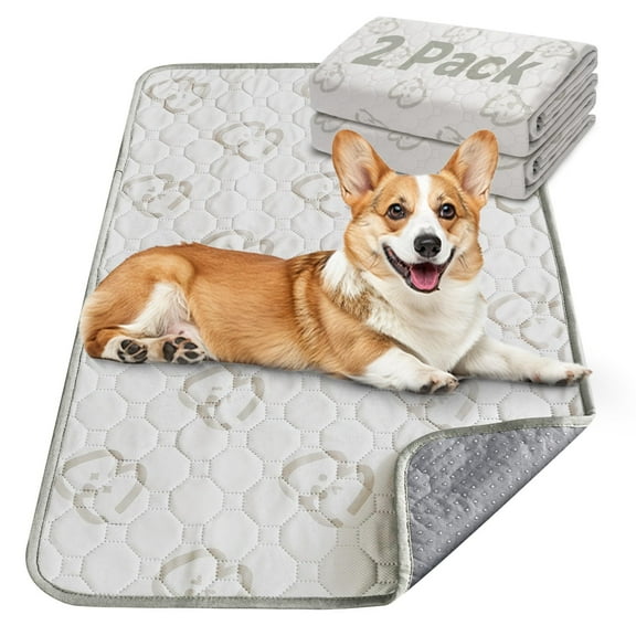 FXW Washable Pee Pads for Dogs, Super Absorbent Puppy Pads for Cages and Crates, 35" x 23", 2 Packs, Rectangle