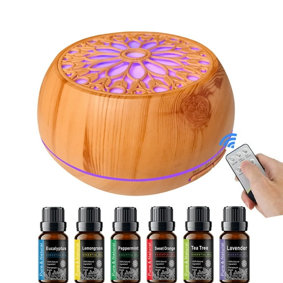HMT 2025 550ml Commercial Essential Oil Diffuser with Remote - 6 Oil Blends 7-Color LED & Auto-Off Timer for Large Spaces