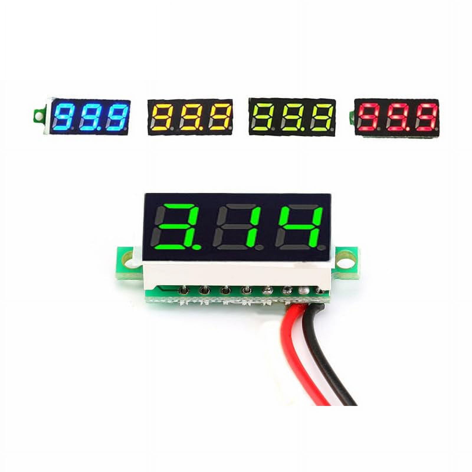 FXY(Green) Voltage Tester,Mini Digital Voltmeter Gauge Tester 0.28" 2