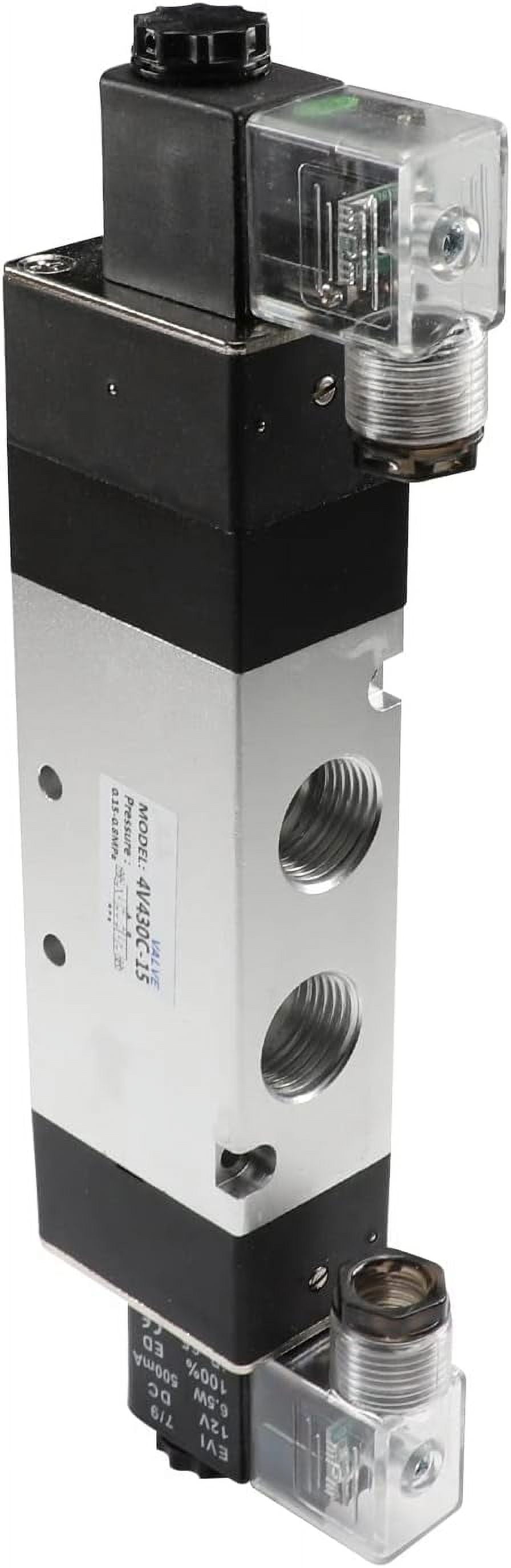 FXY1/2" Pneumatic Solenoid Air Valve 4V43015 DC 12V 5 Way 3 Position