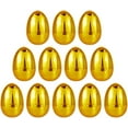 FXY12pcs Golden Easter Eggs Shiny Metallic Empty Easter Eggs Fillable