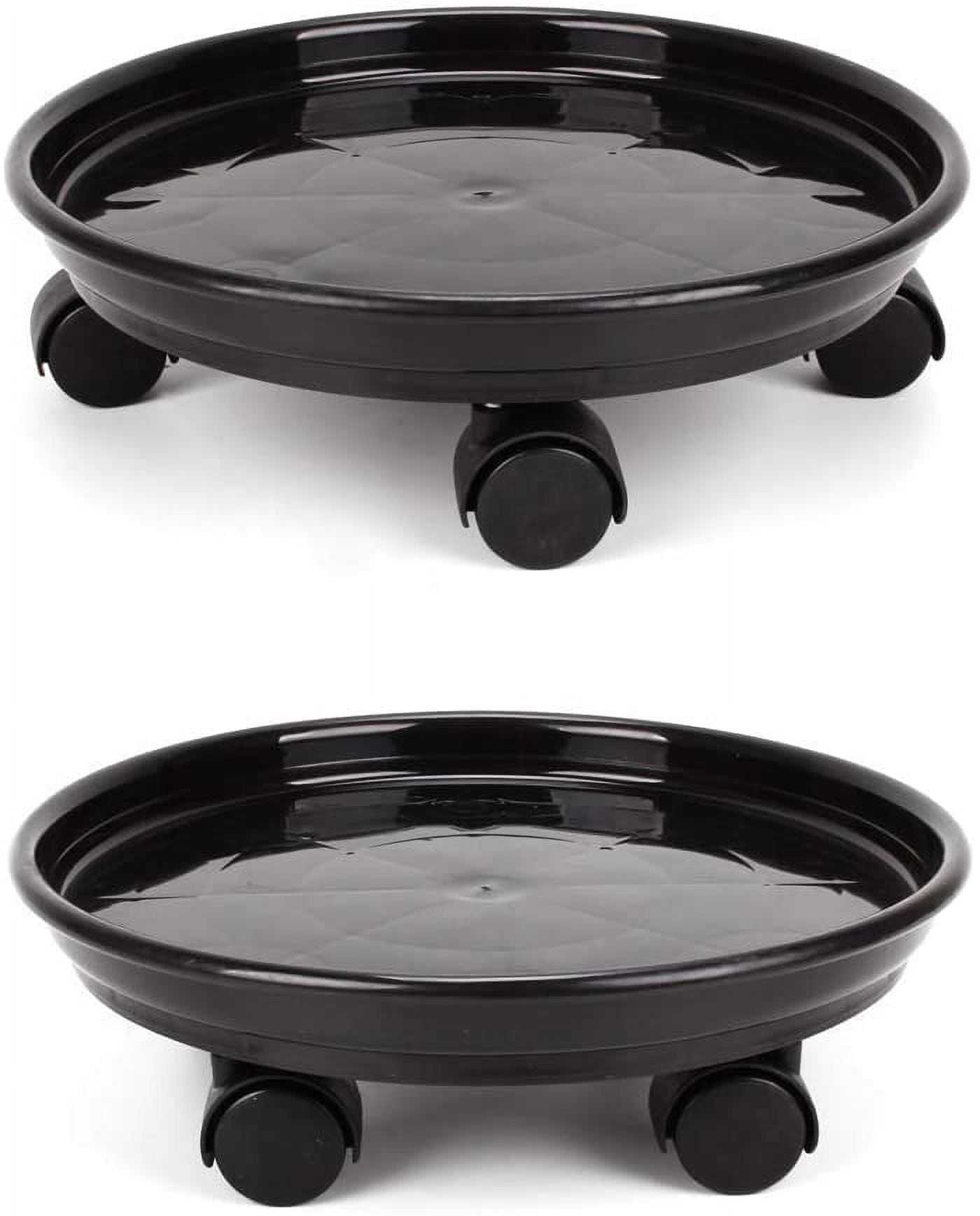 FXY2 Pack Plant Caddy, Round Potted Plant Stand on Wheels, Heavy Duty