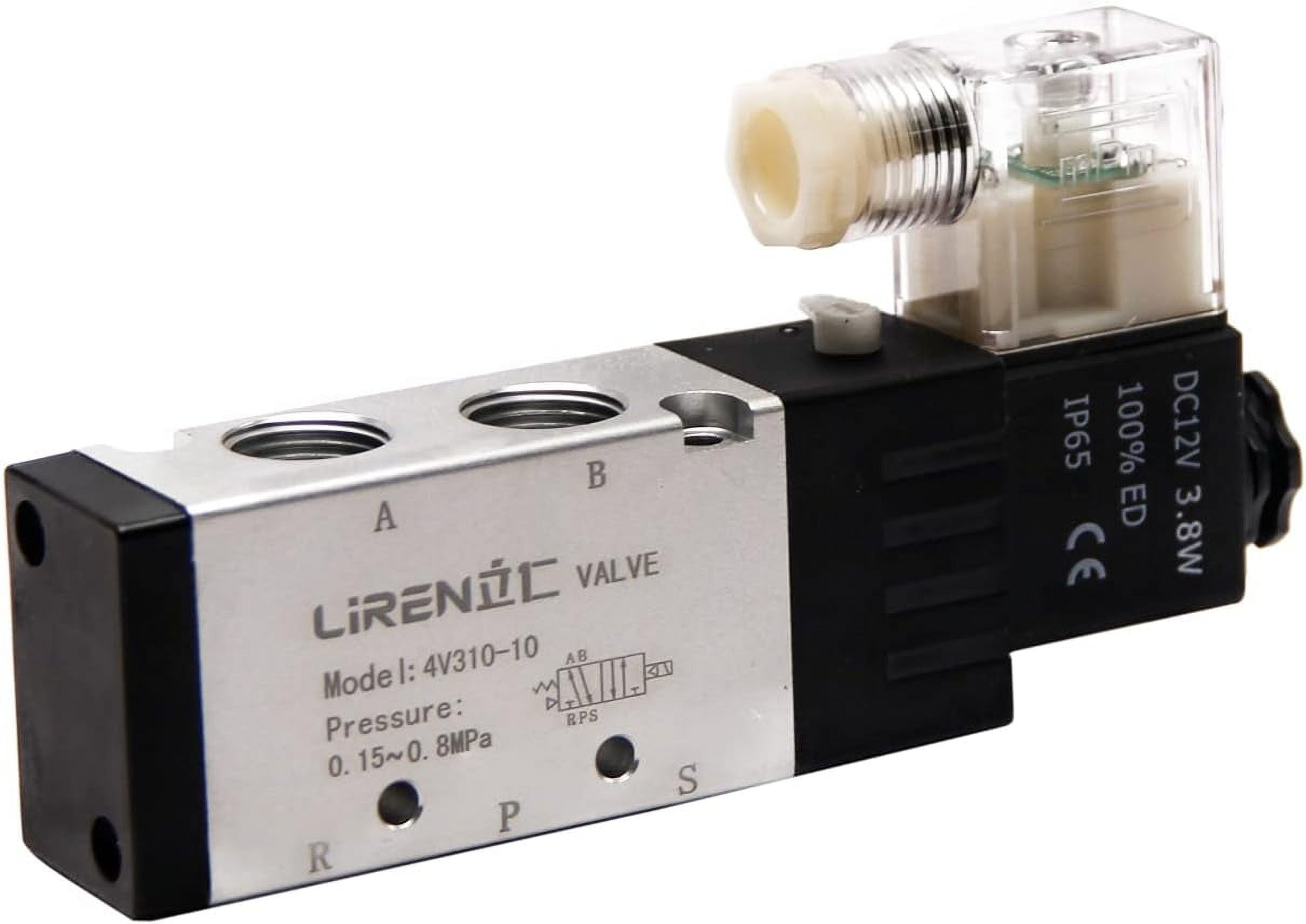 FXYDC 12V 5 Way 2 Position 3/8 inches PT Pneumatic Air Solenoid Valve