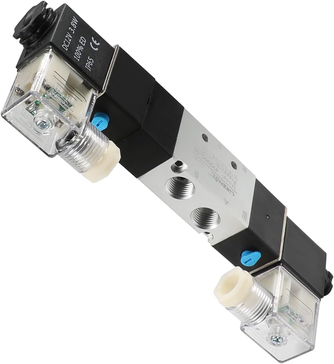 FXYDC 12V 5 Way 2 Position 3/8 inches PT Pneumatic Air Solenoid Valve