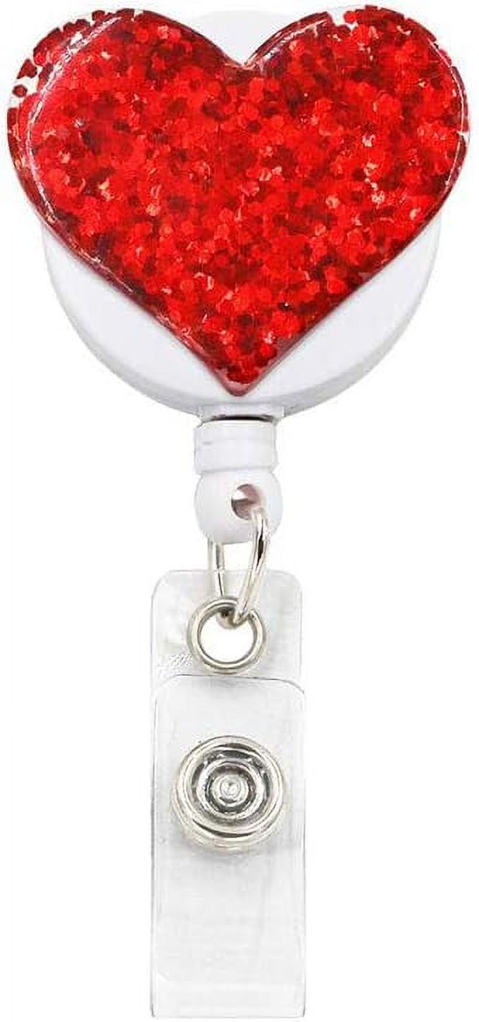 FXYHeart Retractable Badge Holder Badge Clips ID Card Name Tags Keys