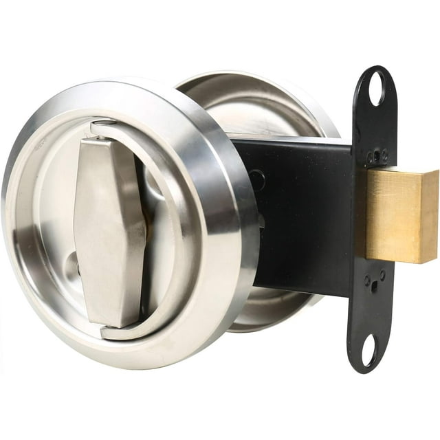 FXYInvisible Door Knob Lock Double Sided Doorlock Latch with Round Pull