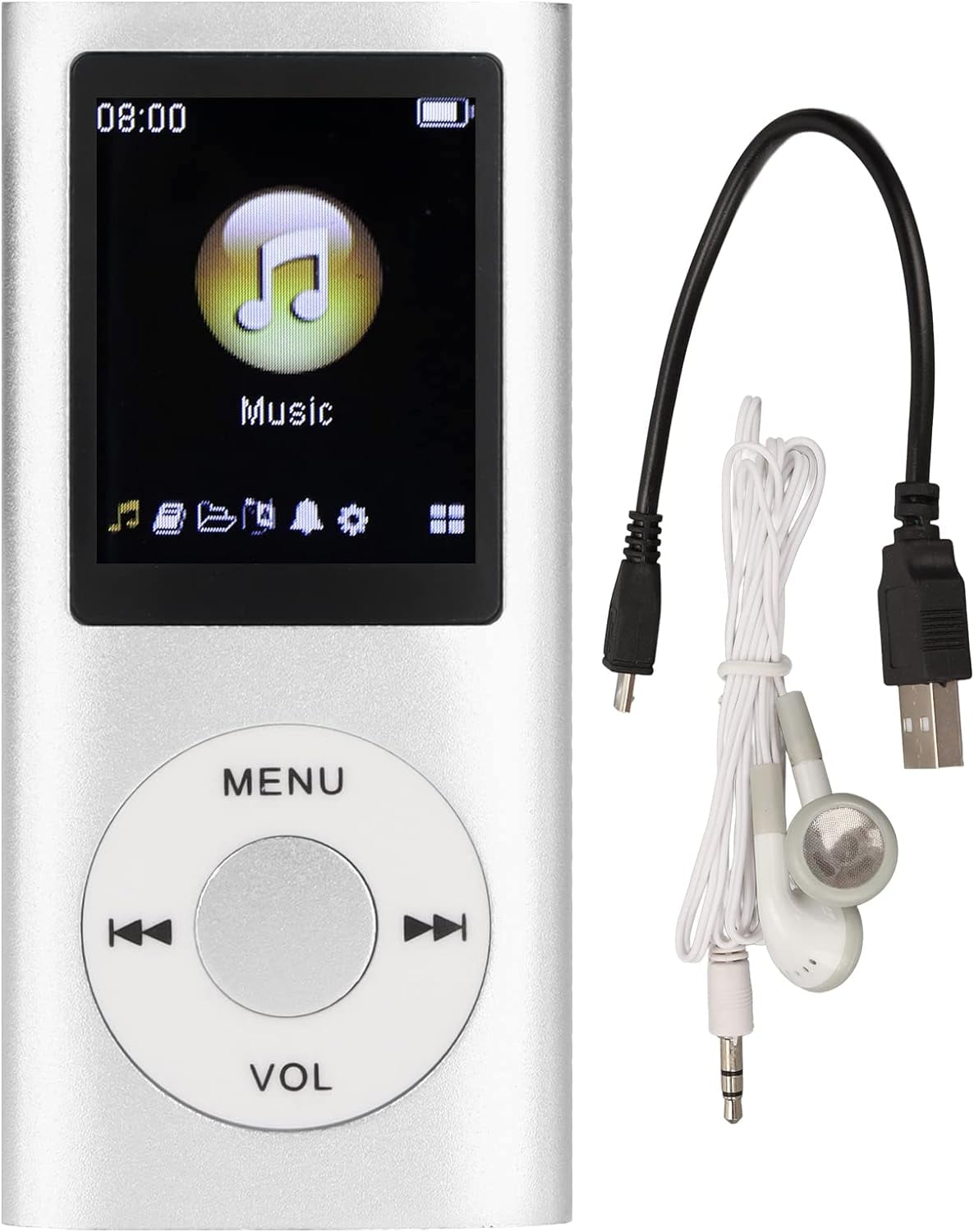 FXYMP3 Player, Music Player with 1.8in LCD Screen Mini USB Port, Slim