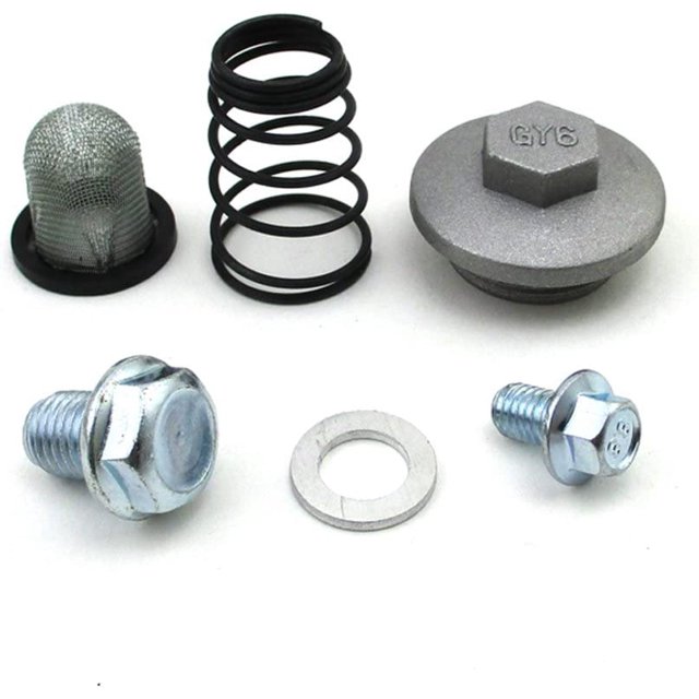 FXYOil Strainer Cap Drain Plug Bolt Screen Seal Spring For Chinese GY6