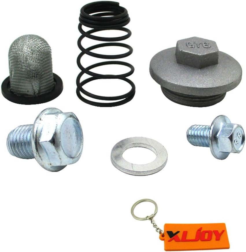 FXYOil Strainer Cap Drain Plug Bolt Seal Spring For 50cc 125cc 150cc Moped Scooter ATV Parts