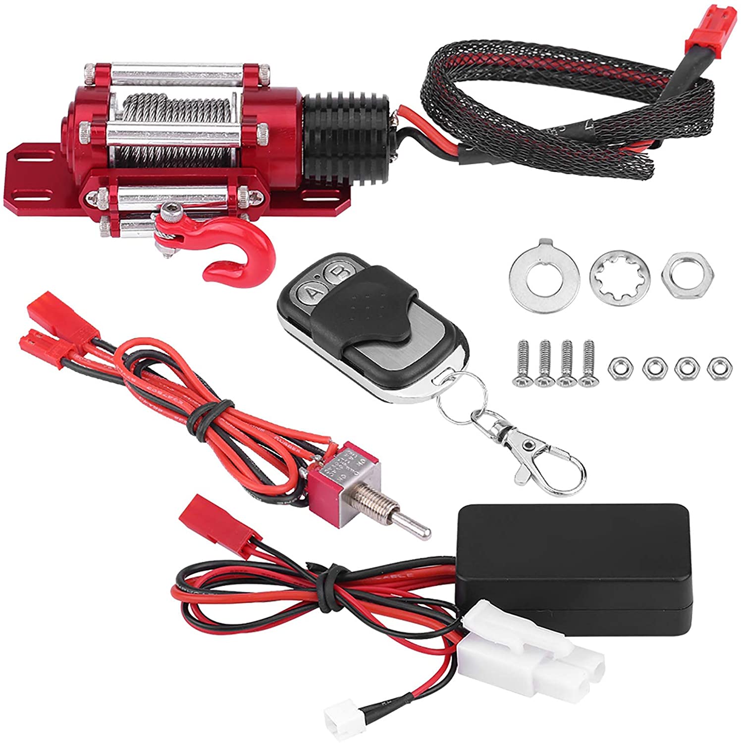 FXYRC Winch, 1/10 Scale RC Model Vehicle Crawler Car Accessory Metal