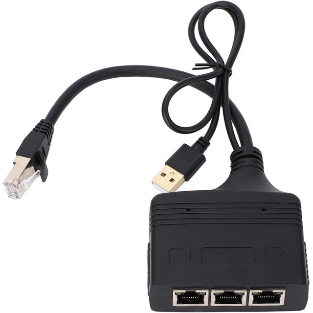 FXYUSB Powered Network Splitter 1 to 3, Compact and Portable 1000Mbps