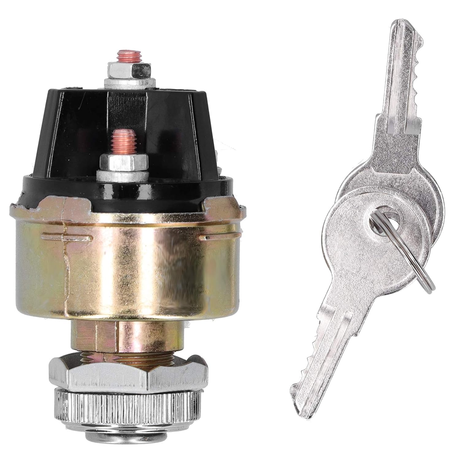 FXYUniversal Ignition Starter Switch Replacement KS6180 W/2 Keys, Metal