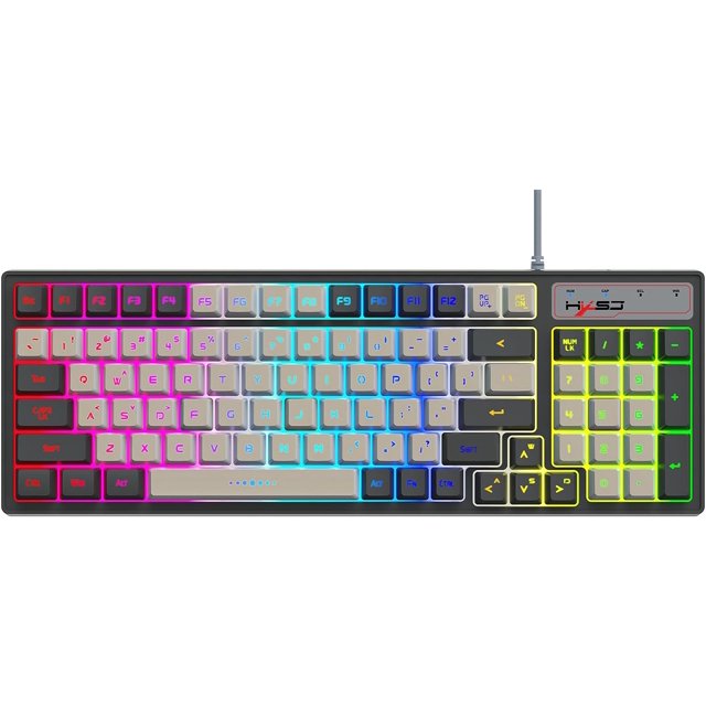 FXYV600 Wired K96 RGB Streamer Gaming Keyboard 26 Keys ConflictFree