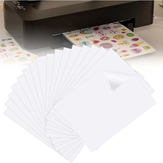 FXYVinyl Sticker Paper for Inkjet Printer 8.5"x11" Matte White