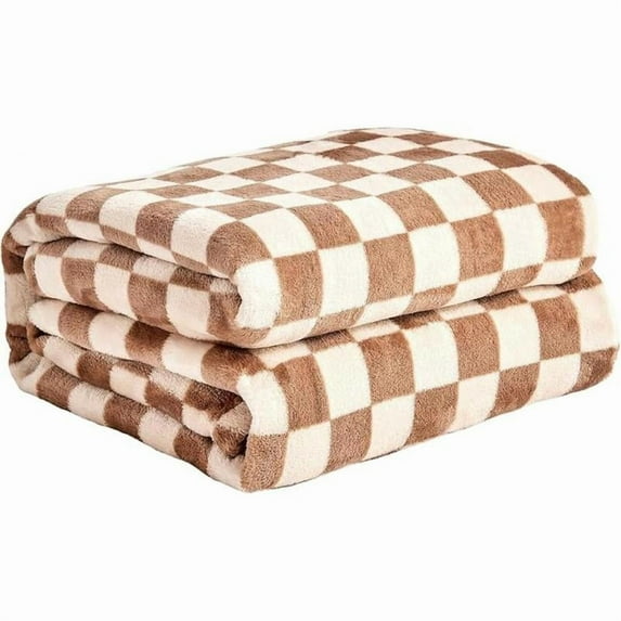 FY FIBER HOUSE Checkered Flannel Fleece Throw Blanket Soft Cozy ...