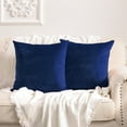 thumbnail image 1 of FY FIBER HOUSE Pack of 2 Velvet Throw Pillow Covers Decorative Pillowcase Soft Solid Cushion Cover, 16 x 16 Inch, Midnight Blue, 1 of 5