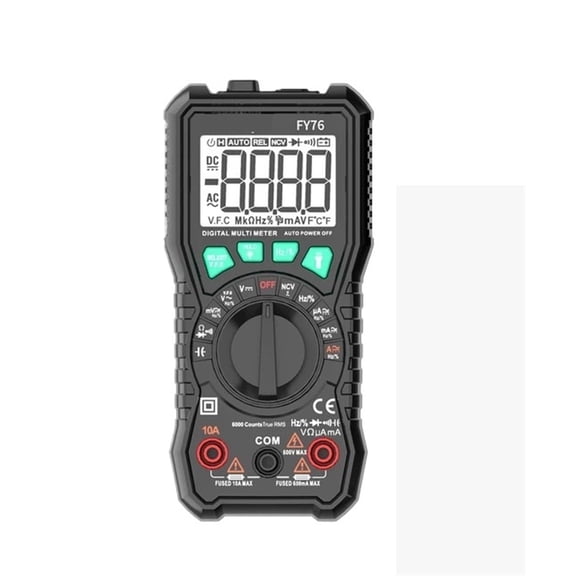 FY76 Digital Multimeter 6000 Counts AC/DC Voltage Current Meter Resistance Ohm LCD Backlight Electrician Detector ,Accurate and Speed