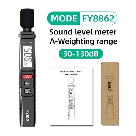 FY8862 Digital Noise Meter Sound Level Meter Handheld DB Meter 30~130dB Measuring Instrument Portable Noise Meter