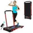 thumbnail image 1 of FYC 2.5HP Under Desk Treadmill 2 in 1 Folding Treadmill for Home Office, Foldable Treadmill Compact Electric Walking Running Machine w/ Remote Control & LED Display, Walking Running Jogging (Red), 1 of 7