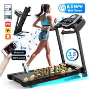 FYC 3.5HP Folding Treadmill with Incline, 330 LBS Capacity, Bluetooth Speaker & APP Control, 12 Programs Home Exercise