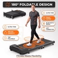thumbnail image 1 of FYC Under Desk Walking Pad, 180° Foldable Treadmill for Home Office, 2.5HP Quiet Brushless Motor 0.5-4MPH Speed 300LBS Capacity, Compact Design for Small Space, App Control & Bluetooth Speaker, 1 of 9