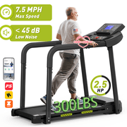 FYC Treadmill for Senior Fitness Recovery, 2 in 1 Foldable Treadmill with Handrail, 300 lbs Capacity