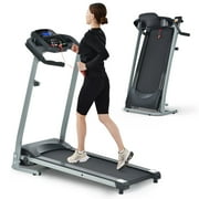 FYC Foldable Treadmills for Home, 2.5HP Quiet Brushless, 7.5 MPH, Electric Running Machine For Home Office, Walking Running Exercise Treadmill with Heart Rate Sensor and LCD Display ﻿(GREY)