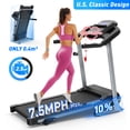 thumbnail image 1 of FYC Foldable Electric Treadmill for Home, 2.5HP Quiet Brushless, 7.5 MPH, Indoor Running Machine with Heart Rate Sensor and LCD Display (Grey), 1 of 9