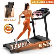 FYC Foldable Electric Treadmill for Home, 2.5HP Quiet Brushless Folding Treadmill, 7.5 MPH, LCD Display, Heart Rate Sensor Black