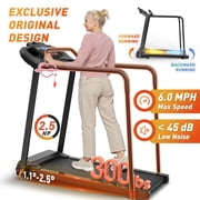 FYC Retro Walking Foldable Treadmill for Seniors with Incline Fitness Recovery with Side Rails, Reverse Walking Treadmill with Handrails, 300 lbs Capacity