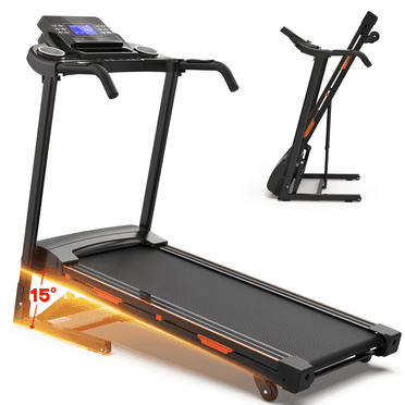 FYC 330LBS Weight Capacity with 15% Auto Incline Electric Folding Treadmills for Home, 3.5HP 8.5MPH Max Speed Heart Rate Sensor Double-Rail for Running Walking Jogging Exercise Fitness