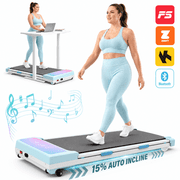 FYC Walking Pad Treadmill with 15% Auto Incline, 350 lbs Capacity 3.5HP Ultra Quiet Brushless Motor, 0.5-6MPH Speed, Bluetooth Speaker & APP, Under Desk Treadmi