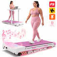 thumbnail image 1 of FYC Walking Pad Treadmill with 15% Auto Incline, 350 lbs Capacity 3.5HP Ultra Quiet Brushless Motor, 0.5-6MPH Speed, Bluetooth Speaker & APP, Under Desk Treadmill for Home Office Hiking (Pink), 1 of 9