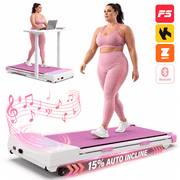FYC Walking Pad Treadmill with 15% Auto Incline, 350 lbs Capacity 3.5HP Ultra Quiet Brushless Motor, 0.5-6MPH Speed, Bluetooth Speaker & APP, Under Desk Treadmi