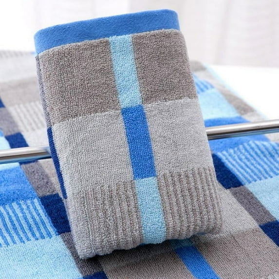 FYCONE 35 * 73cm Checkered Soft Cotton Towel Bath Beach Bathroom Hand Hair Terry Towel for Kids Adults