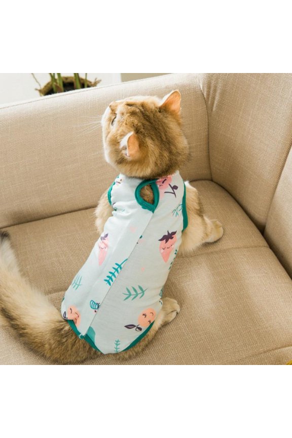 Pet Cat Recovery Suit for Abdominal Wounds, Breathable Cats E-Collar After Surgery Wear Anti Licking Wounds Clothes
