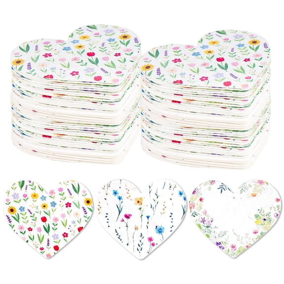 FYD 30Pack Handmade Plantable Paper Cards Set, Heart Shape Paper Card with Wildflower Seeds Recycled Cards for Wedding Favors Guests Craft Gifts,Bridal Shower Favor,Baby Shower Favors