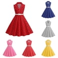 thumbnail image 1 of FYDUU 1950S Polka Dot Dress for Girls Summer Dresses Elegant Sleeveless Vintage A-Line Swing Party Dress Casual Sundress 3-4 Years, 1 of 3