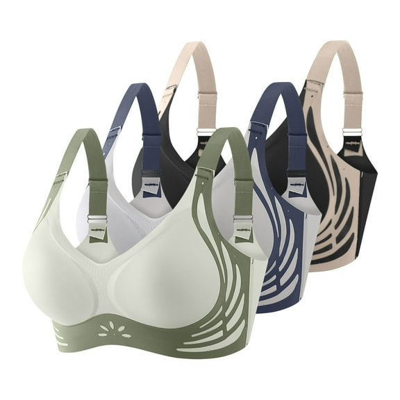 FYDUU 3Pcs Seamless Bras For Women No Underwire Comfort Seamless Bras Push Up Wireless Bras Full Coverage Bralettes Comfort Soft Everyday Bra /Gold