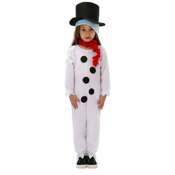FYDUU 3 Packs Kids Snowman Onesie Christmas Outfit One-Piece Clothes Set With Hat Scarf For Girls Snowman Jumpsuit Holiday Xmas Festive Party Outfits 4-5 Years
